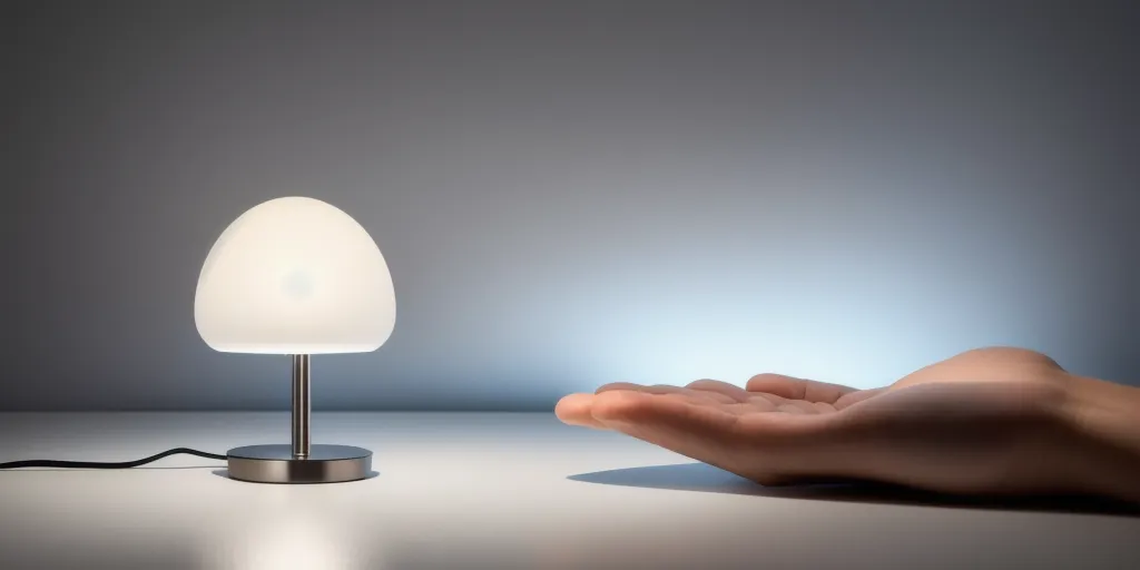 What is the low-voltage electrical current used for in a touch lamp?