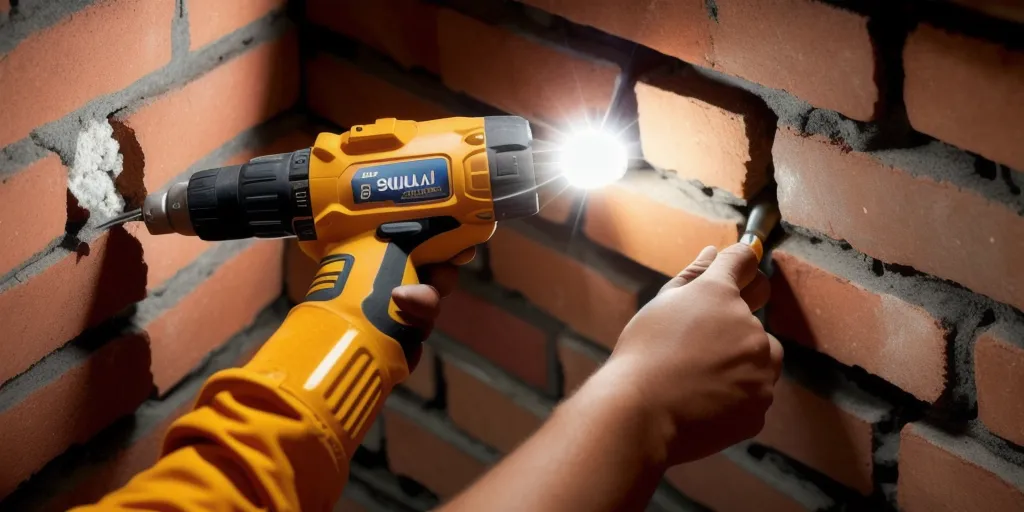 How do you drill holes into a brick wall for solar lights?