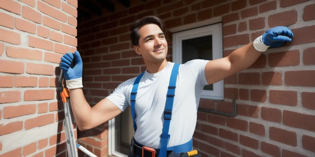 How do you secure lights to an exterior wall?