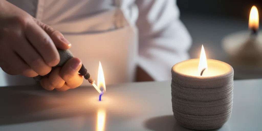 How do you insert the wick into the candle mold?