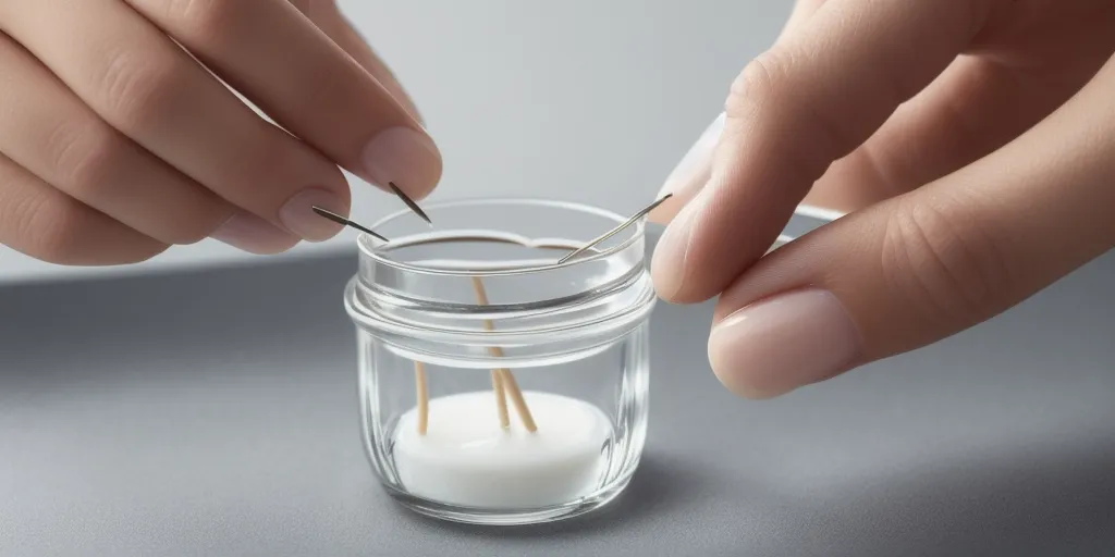 How do you attach the wick to the jar?