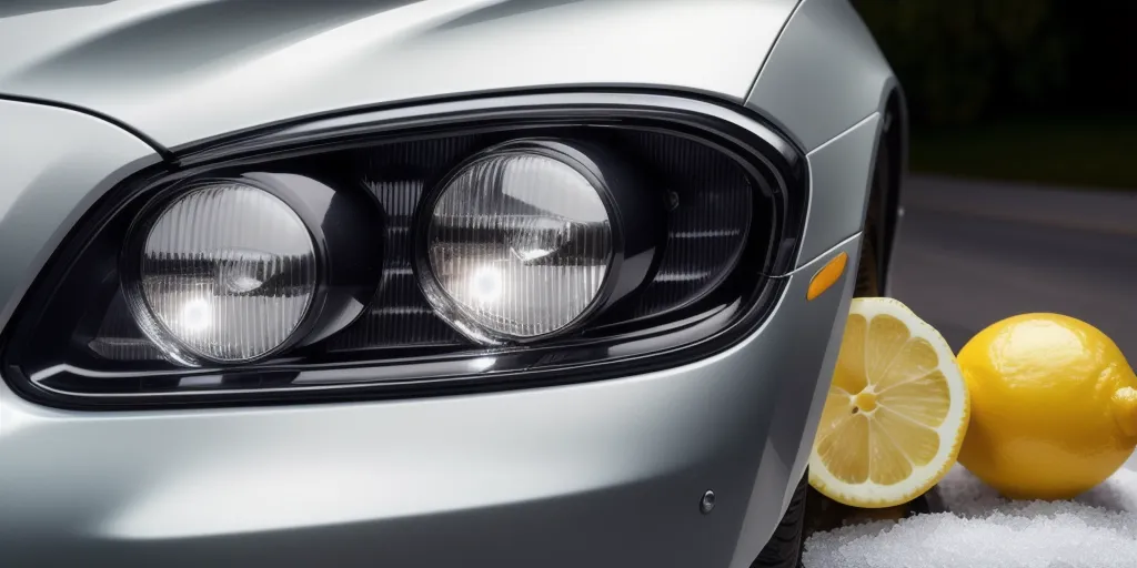 What materials are needed to clean headlights with lemon and salt?