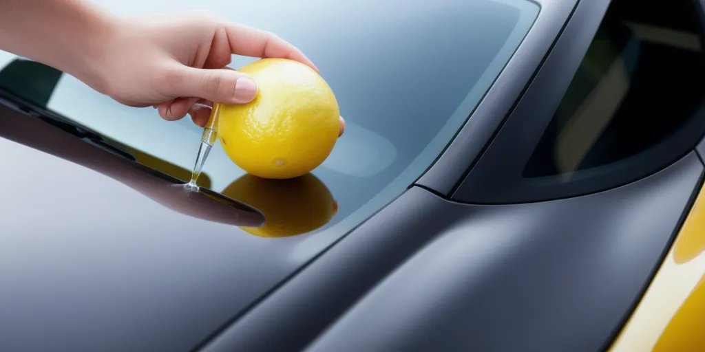 How do you apply the lemon and salt solution to the headlights?
