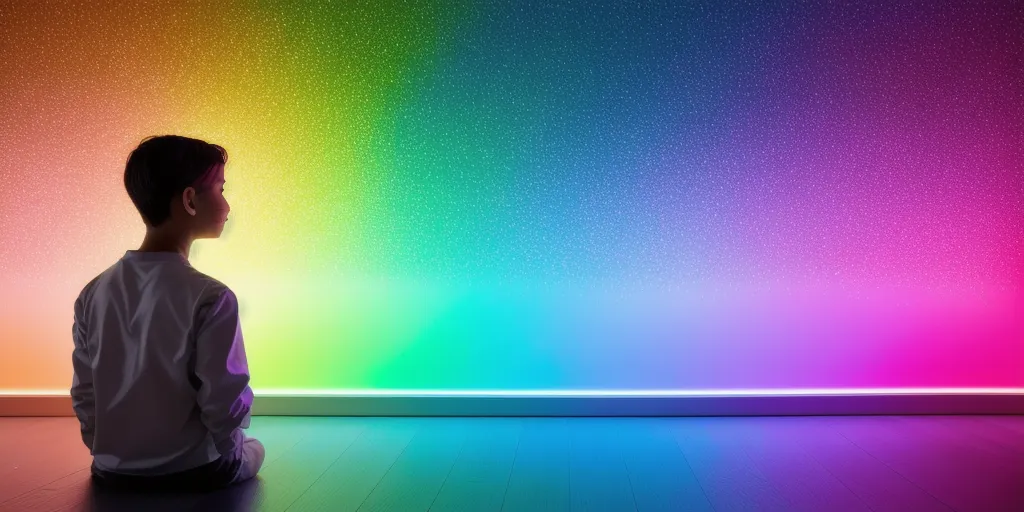 How do you create a colorful effect with a rain lamp?