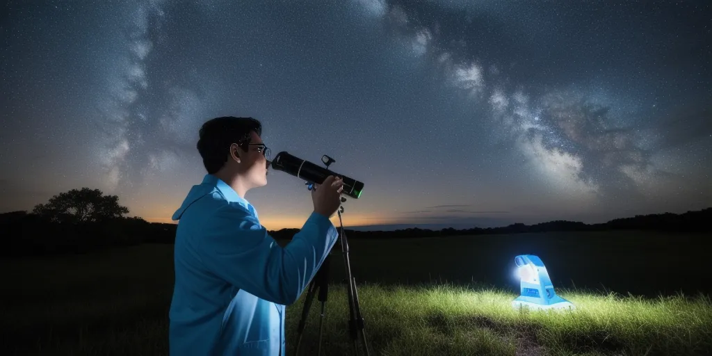 What are blue flashlights used for in astronomy?