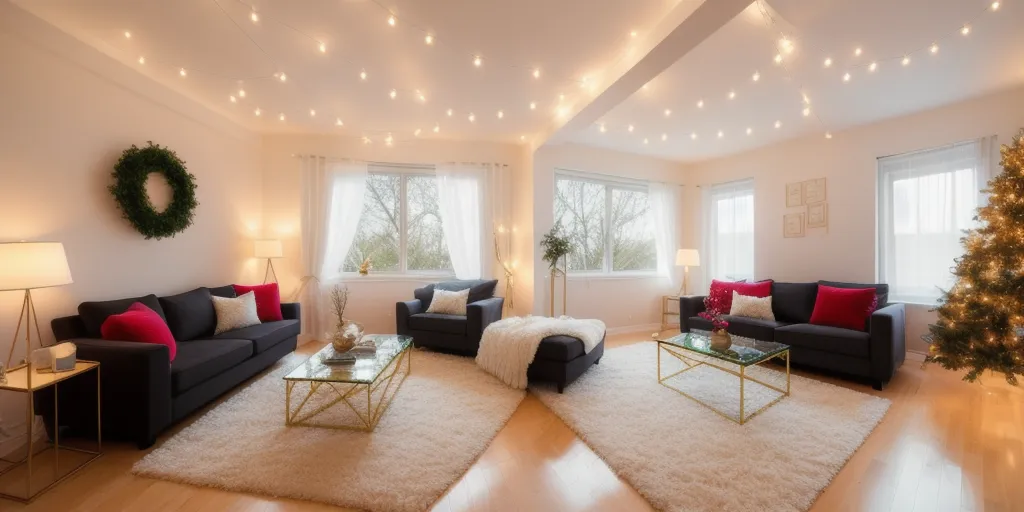 How do i secure string lights to the ceiling?