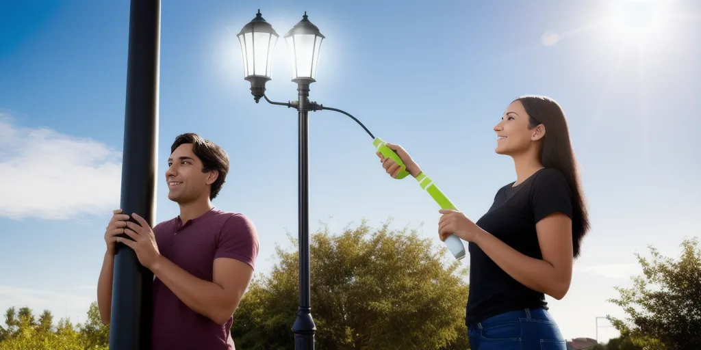 How do you test the new bulb in an outdoor lamp post?