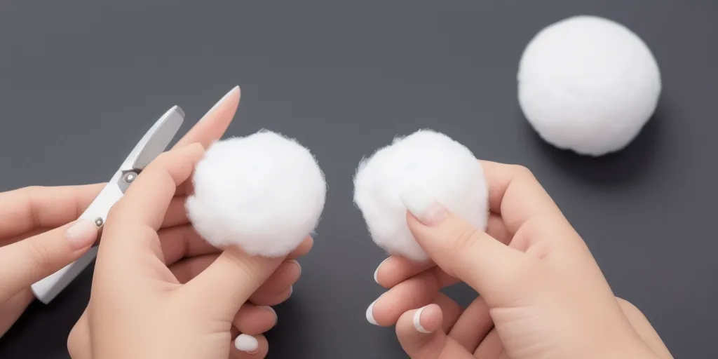 How do you cut the cotton balls into thin strips?