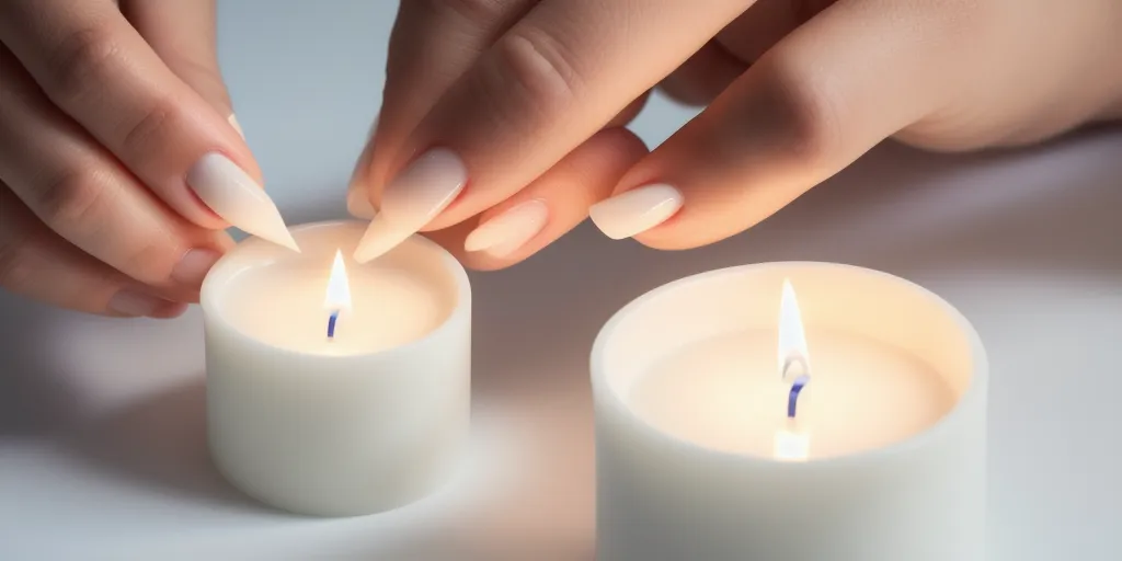 How do you secure the wick to the candle?