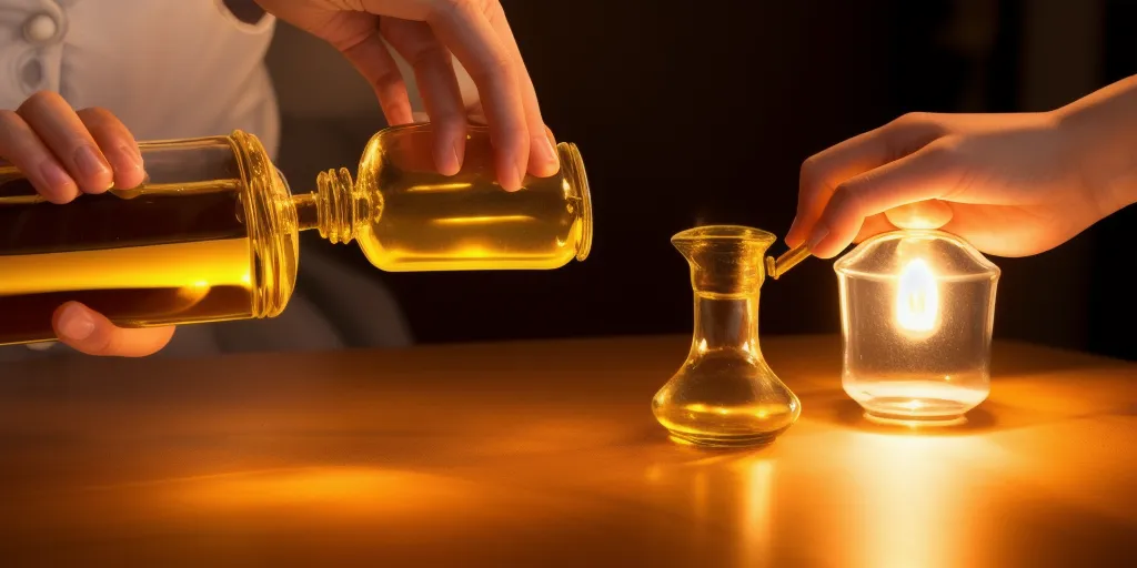 How do you fill an oil lamp?