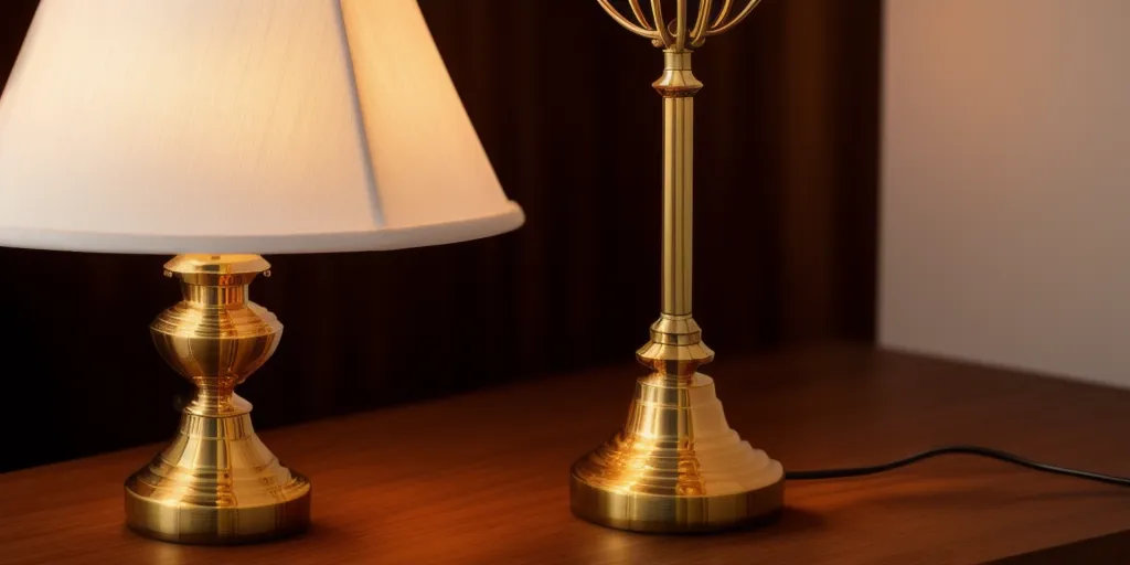 What type of polish should be used on a brass lamp?