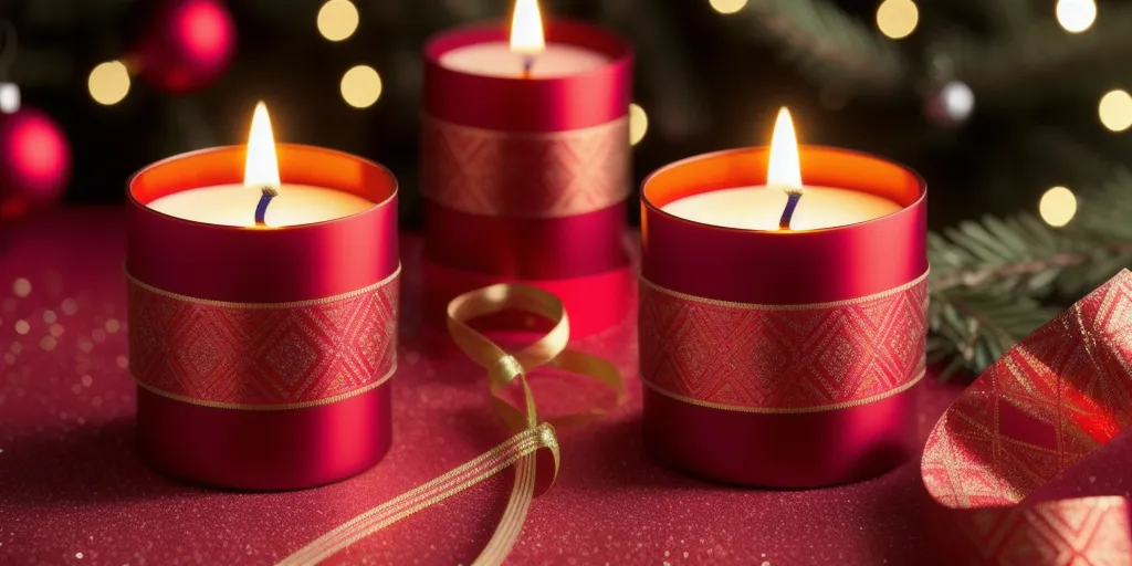 What supplies are needed to wrap a candle with wrapping paper?